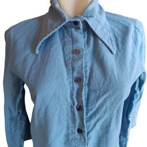 Vintage Women's Medium Blouse 1970's JCPenney Fashions Flannel Boho Pullover